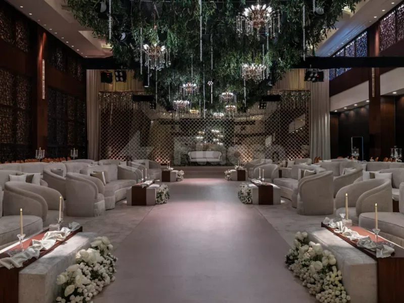 Ballroom at Sofitel Al Khobar The Corniche in Al Khobar with hanging green foliage canopy