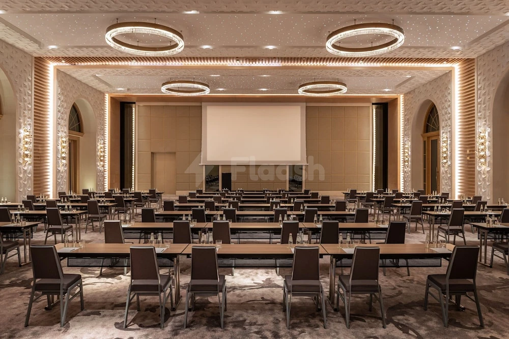 Ballroom at Le Royal Méridien Place Vendôme Lusail, Lusail, with circular ceiling lights and patterned walls
