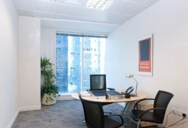 Meeting room at Regus - Doha West Bay, Doha, featuring large window view and ergonomic chairs