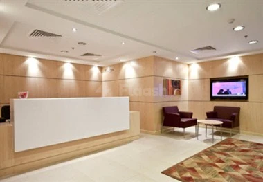 Entrance Hall / Reception Desk at Regus - Dammam Business Park in Dammam, shown within the event venue setting