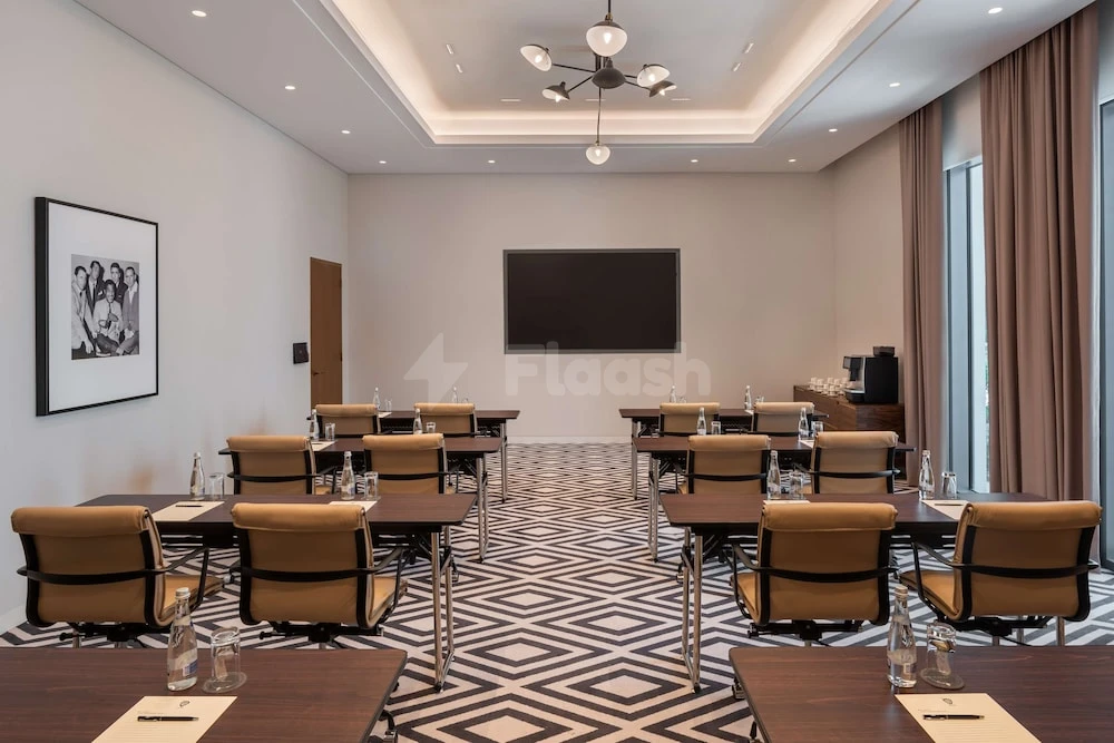 Meeting room at The WB Abu Dhabi, Curio Collection by Hilton, Abu Dhabi, with geometric carpet and modern