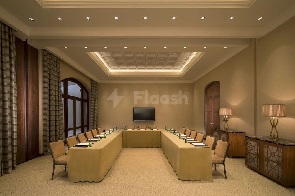 Conference room at Anantara Sir Bani Yas Island Al Yamm Villa Resort, Abu Dhabi, with U-shaped table setup